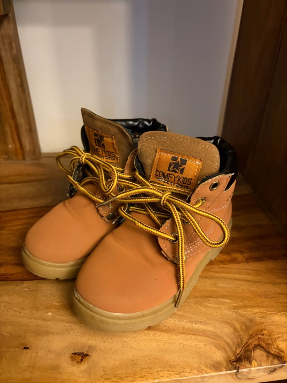 Tan Lace-Up Kids Adventure Boots